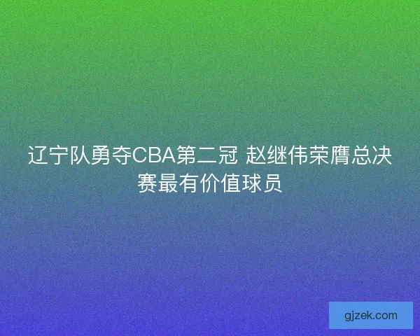 辽宁队勇夺CBA第二冠 赵继伟荣膺总决赛最有价值球员
